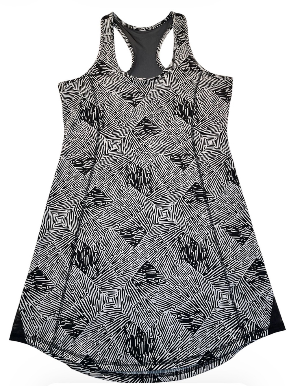 Soybu Cruiser Black & White Geometric Racerback Dress Women’s Size Large